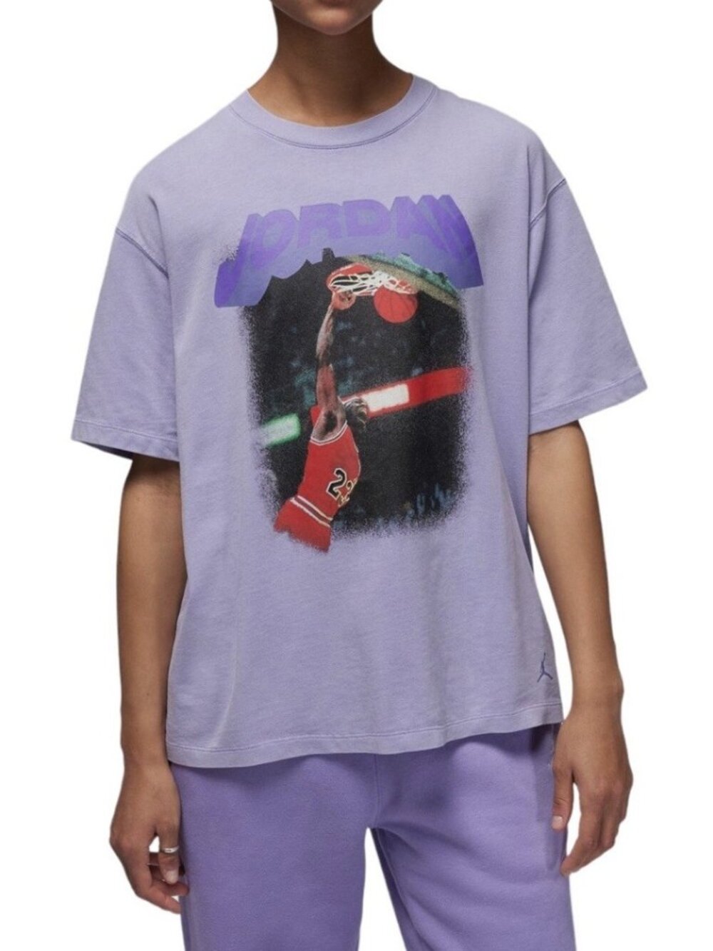 Women’s JORDAN(HER)ITAGE GRAPHIC T-SHIRT Purple Size Large